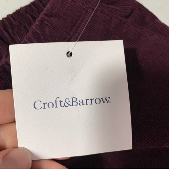 New Croft & Barrow Womens Stretch Corduroy Pants size XLP maroon Pull on BNWT - Picture 3 of 7